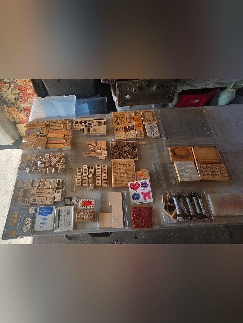 Over 229 Stamps, Ink Etc.